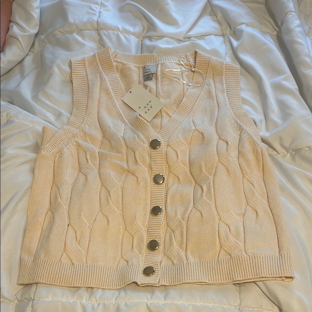 Cream Cable Knit Cardigan Sweater